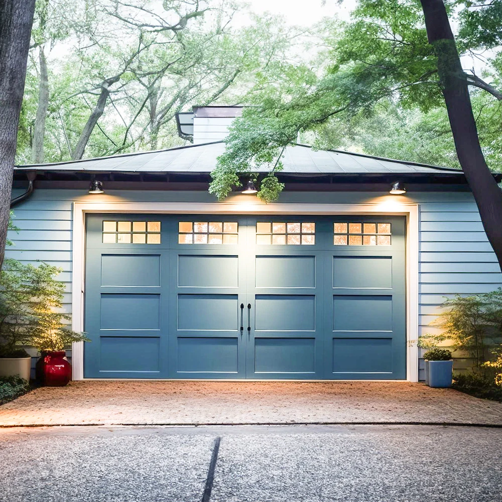 blue garage door